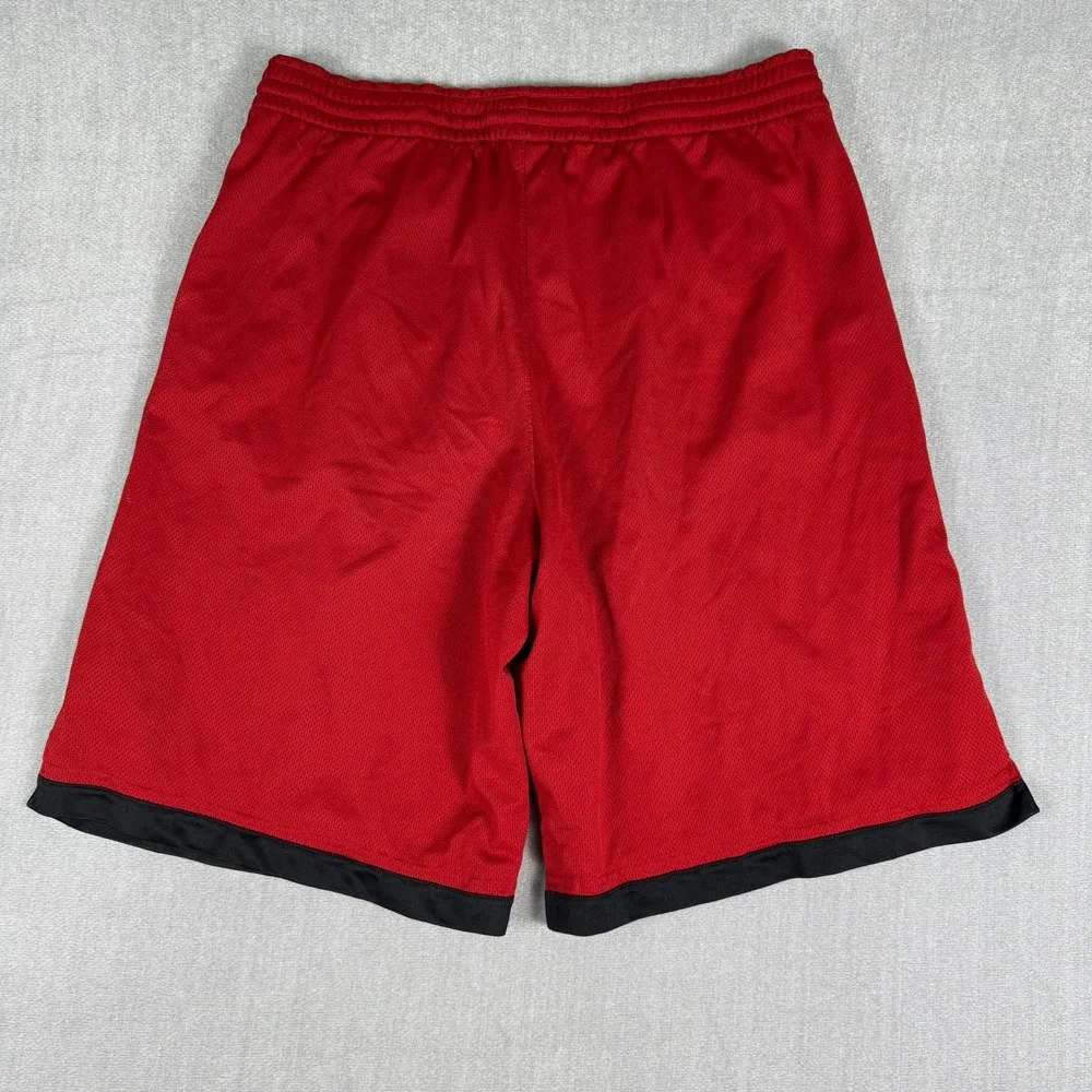 Nike Basketball Mesh Side Stripe Athletic Shorts Mens Large Red Polyester